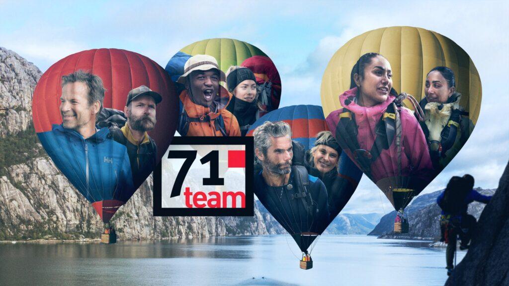 71° nord team deltakerne fra TVprogrammet på TVNorge. Alle bruker Helly Hansen klær.