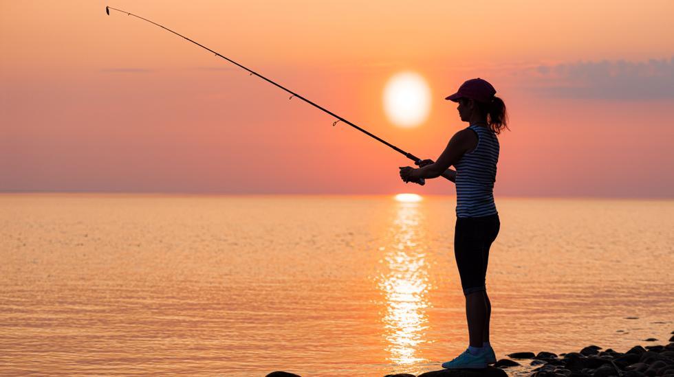 havfiske med stang i midnattsol