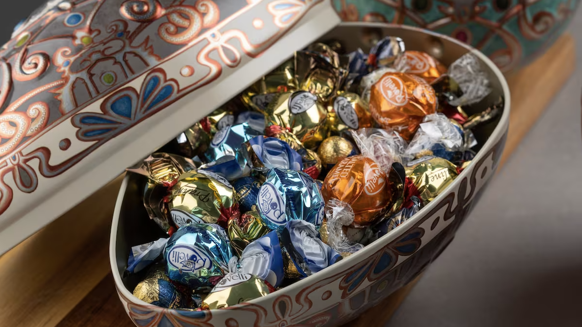 Bilde av Faberé ferdig fylt påskeegg med deilig sjokolade i ulik smak og størrelse.