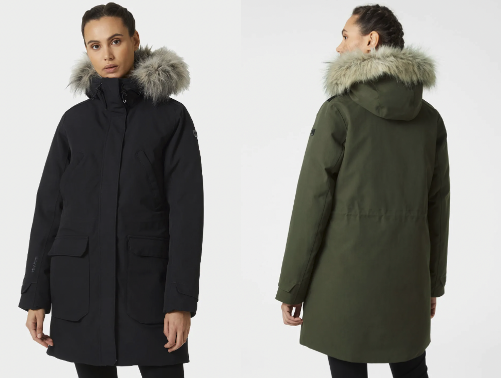 Bilde av dame i helly hansen vinterjakke til dame i grønn og svart. Denne parkasen kommer med pels.

Parkas, med dun eller ikke, er vinterjakken som aldri skuffer! Mest populære i 2024 er fra merker som Fjällräven, Helly Hansen og Didrikson. Vi har funnet frem: Dun-parka fra Fjellreven: En herlig varm vinterjakke til dame, Vanntett parkas fra Helly Hansen: Allsidig vinterjakke til dame, Lang dunparka til dame fra Didrikson, Lang, varm dun-parkas til dame fra Canada Goose, Parkas til dame fra Bergans: Moderne og vanntett, Parkas fra Twentyfour: Flott vinterjakke til dame i høstfarger og Parajumpers: Vinterjakke til dame fra det populære merket.