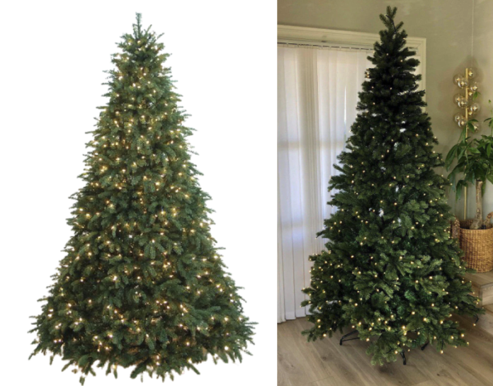 Kunstig juletre med lys, 210cm