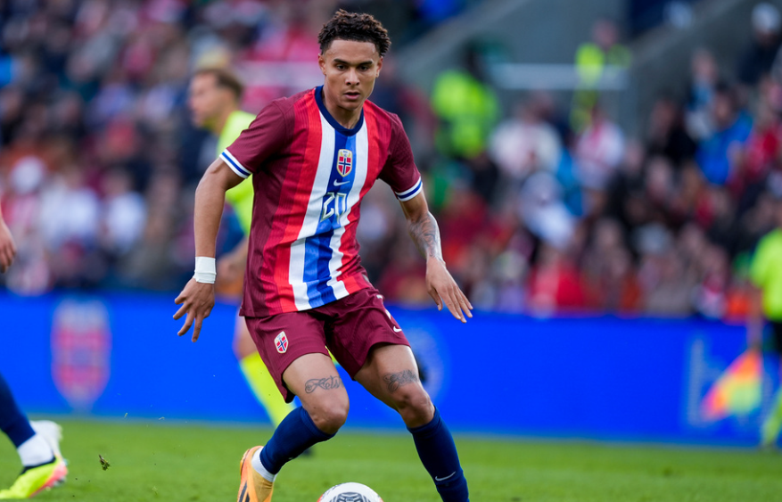 Antonio Nusa under privatlandskampen i fotball mellom Norge og Kosovo på Ullevaal stadion. 