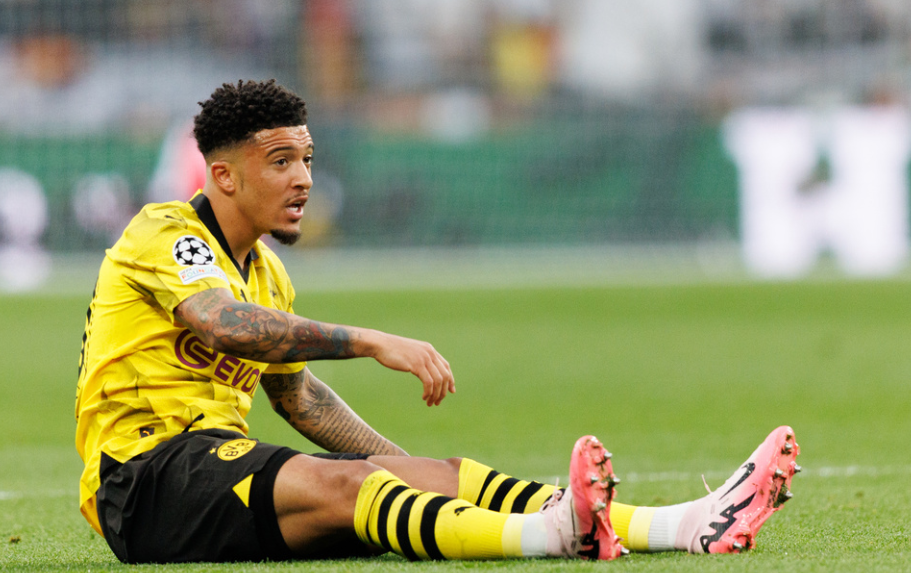 Borussia Dortmunds Jadon Sancho under Mesterligafinalen i fotball mellom Borussia Dortmund og Real Madrid på Wembley stadion. 