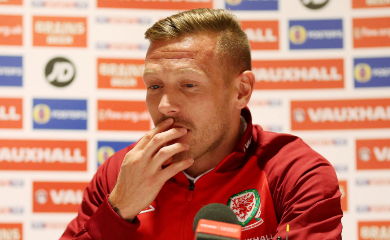 Football - Wales Press Conference - The Vale Resort, Hensol & St Davids Hotel, Cardiff, Wales - 4/2/13 Wales' Craig Bellamy during the press conference