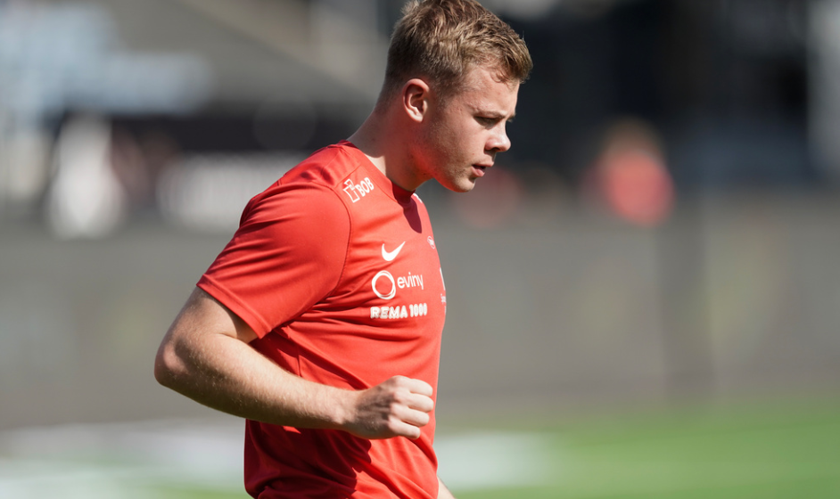 Drammen 20240804. Aune Selland Heggebø før eliteseriekampen i fotball mellom Strømsgodset og Brann på Marienlyst stadion.