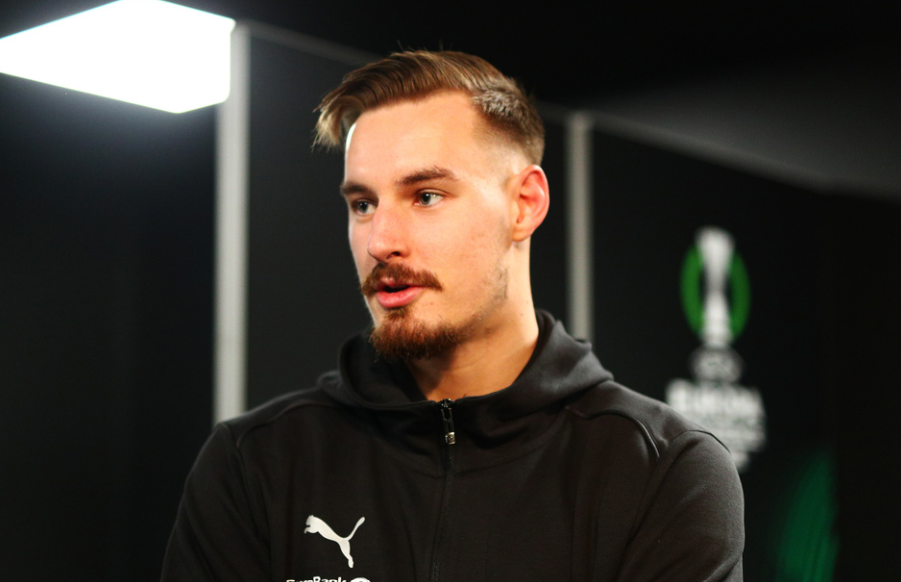 Bodø 20240222. Bodø/Glimts keeper Kjetil Haug etter Europa Conference League kampen i fotball mellom Bodø/Glimt og Ajax på Aspmyra stadion. 