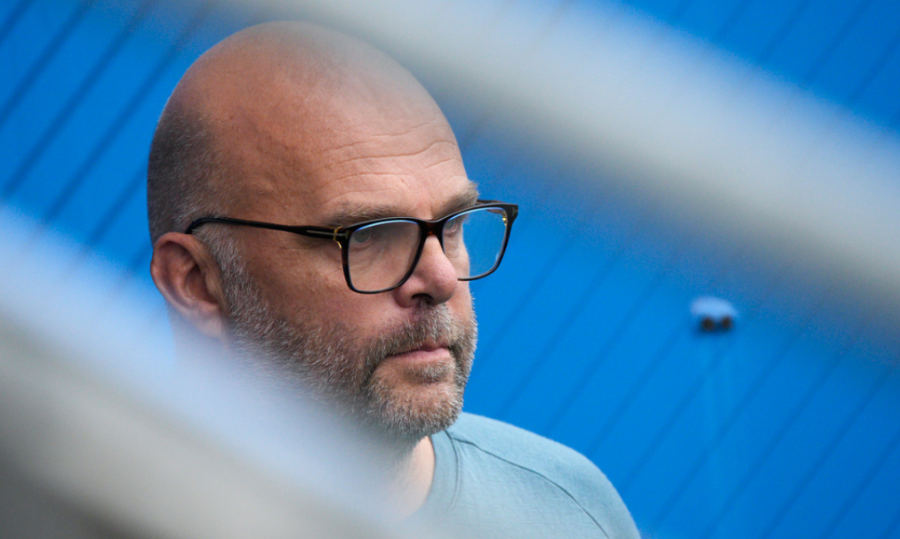 Haugesund 20230910. Sportslig leder i FK Haugesunds Eirik Opedal var på treningen på Haugesund Sparebank Arena søndag ettermiddag. 