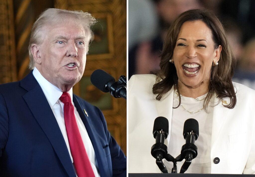 Presidentvalget i USA står mellom tidligere president Donald Trump og visepresident Kamala Harris