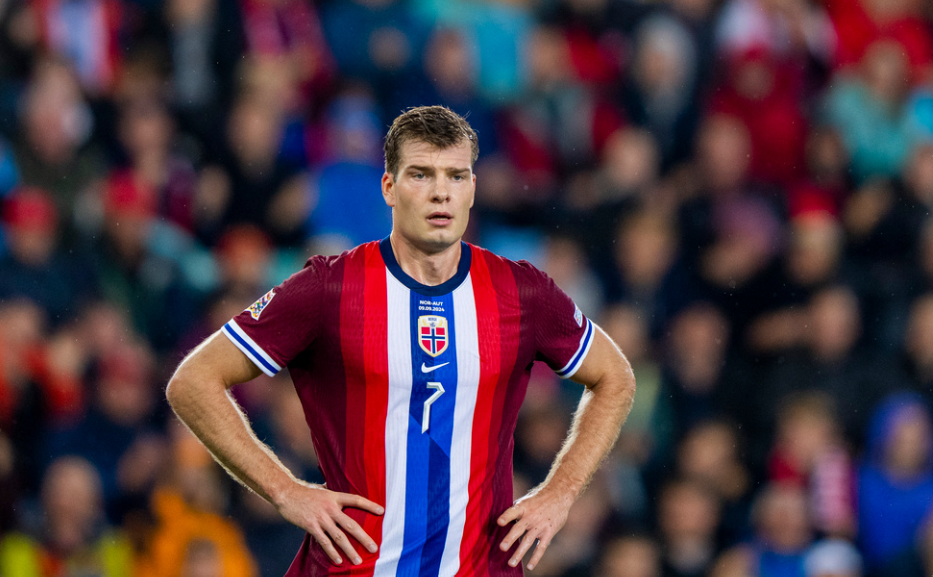 Oslo 20240909. Norges Alexander Sørloth under fotballkampen i Nations League mellom Norge og Østerrike på Ullevaal Stadion.