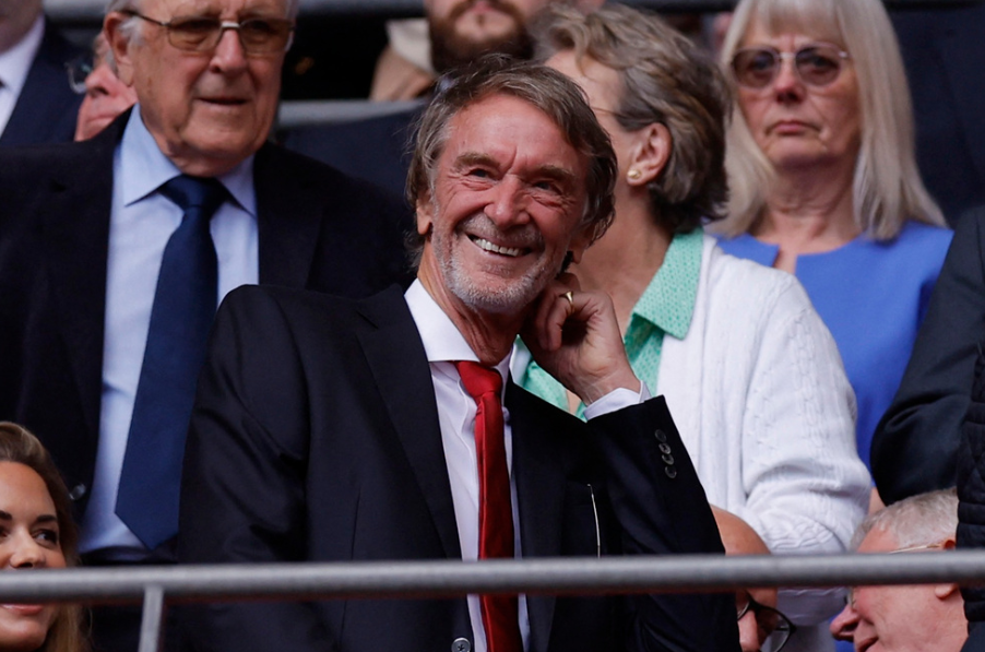 Soccer Football - FA Cup - Final - Manchester City v Manchester United - Wembley Stadium, London, Britain - May 25, 2024 Manchester United co owner Jim Ratcliffe is pictured in the stands before the match