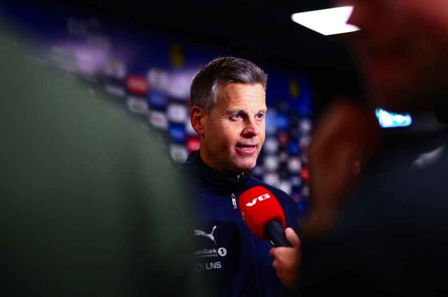 Bodø 20241028. Bodø/Glimts trener Kjetil Knutsen etter eliteseriekampen i fotball mellom Bodø/Glimt og Rosenborg på Aspmyra stadion.