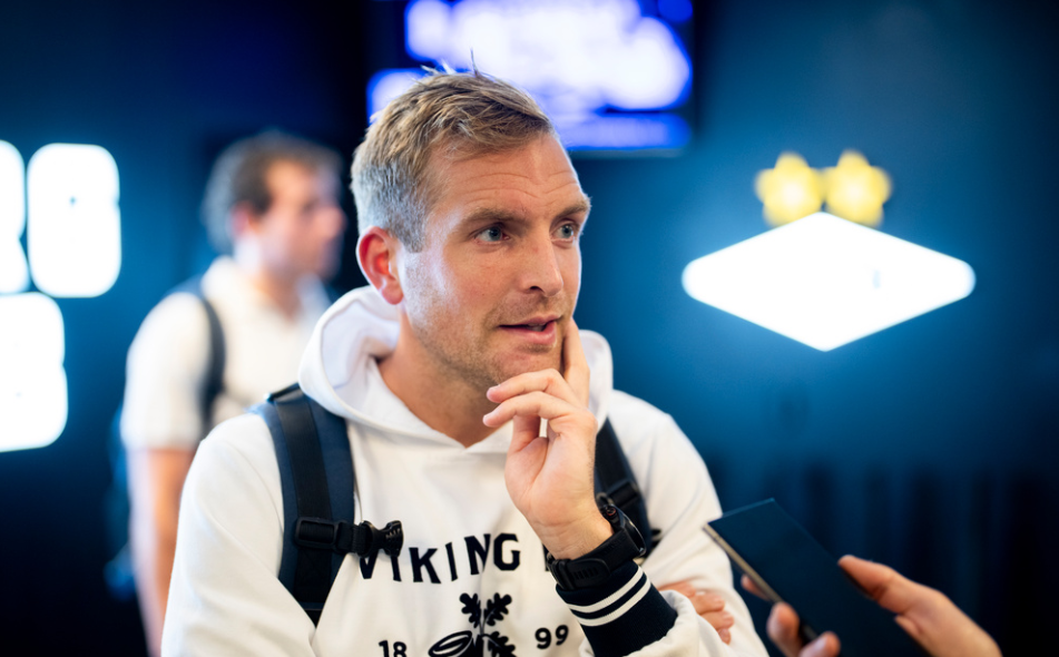 Trondheim 20240818. Vikings Kristoffer Løkberg etter eliteseriekampen i fotball mellom Rosenborg og Viking på Lerkendal stadion.