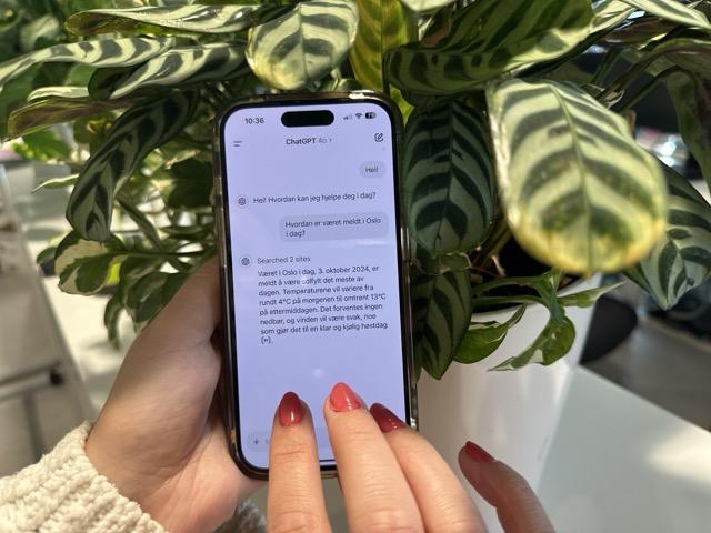 App fra ChattGPT på mobilen