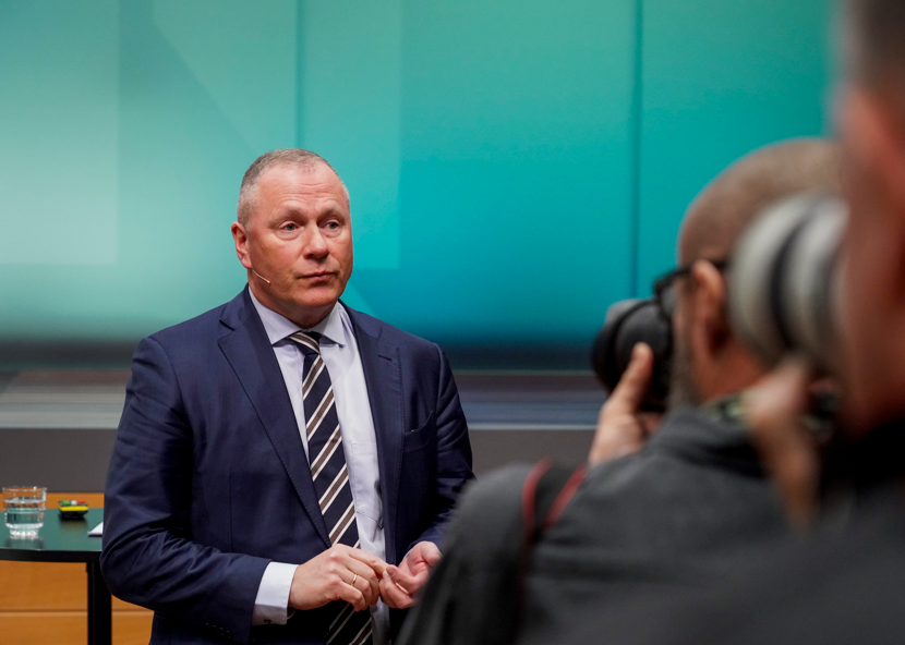 Oslo 20250129. Sjef for Oljefondet Nicolai Tangen holder pressekonferanse om årsresultatene for Statens pensjonsfond utland for 2024 i Norges bank.