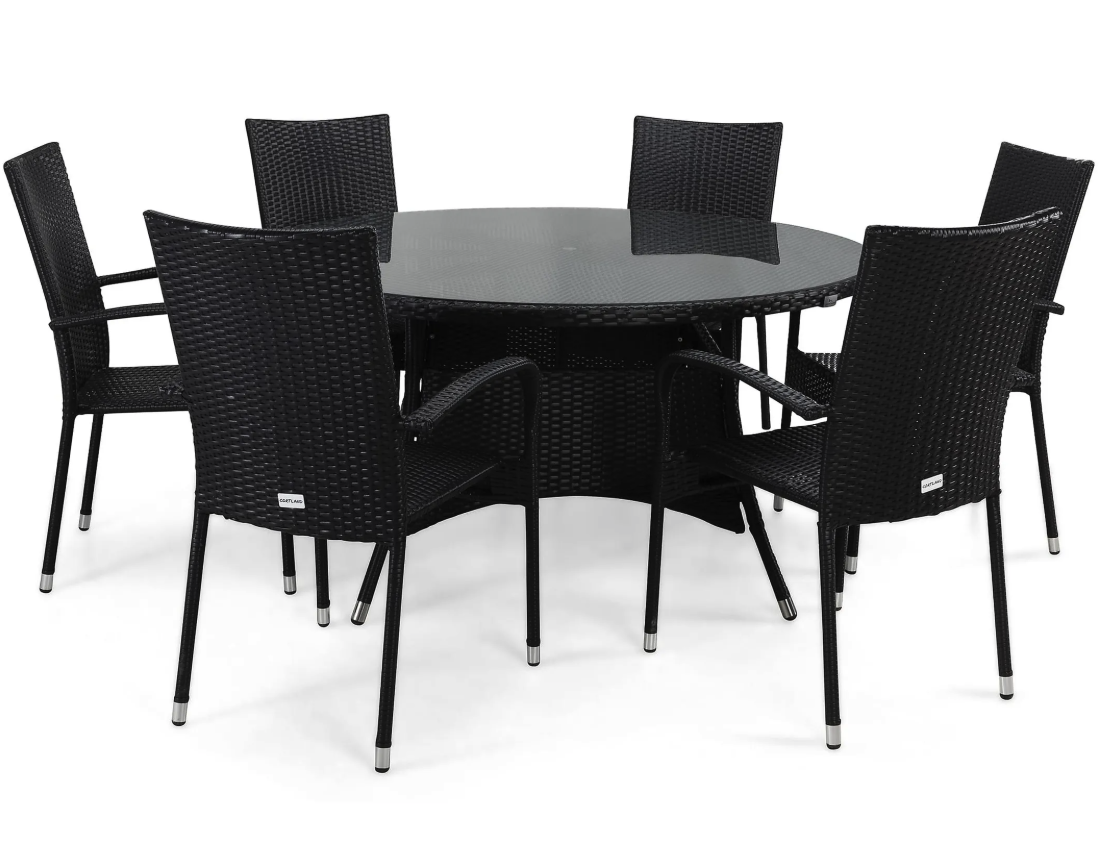 Thor spisegruppe, bord + 6 stoler