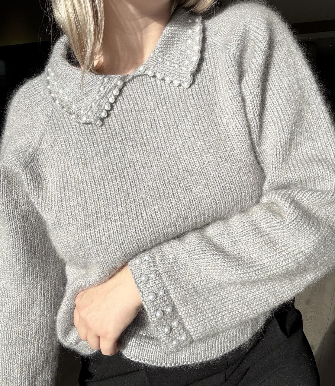 Strikkeoppskrift Oyster Collar Sweater