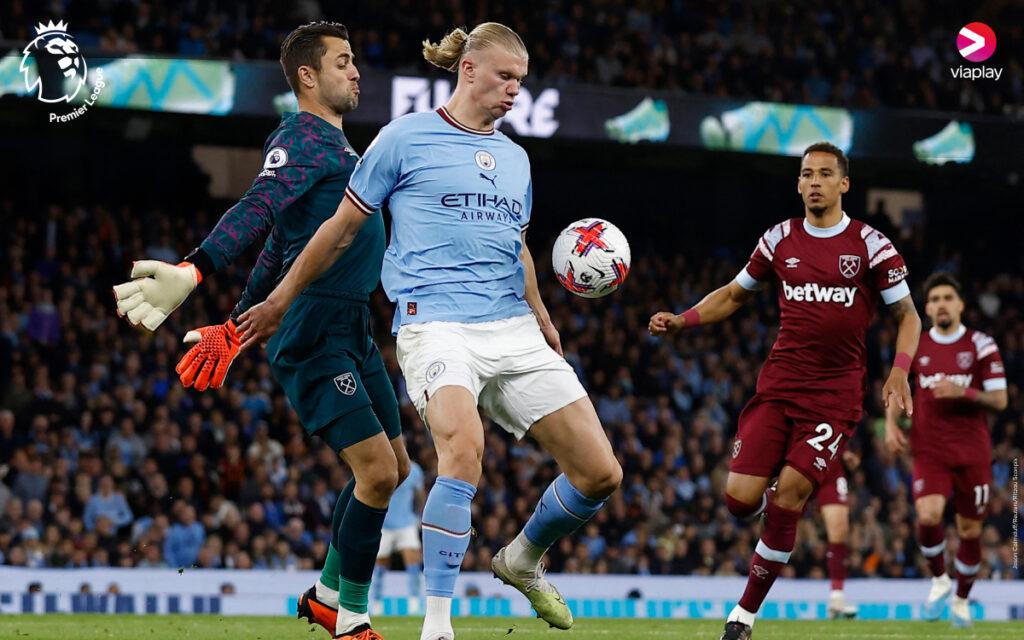 Erling braut haaland spiller for Manchester City i premier league 23/24. Får vi enda flere hattrick?