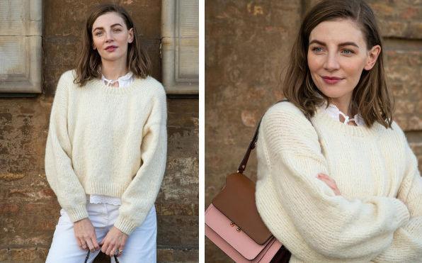 Med sitt søte design er LinaSweateren genseren en enkel og rask strikkeoppskrift.