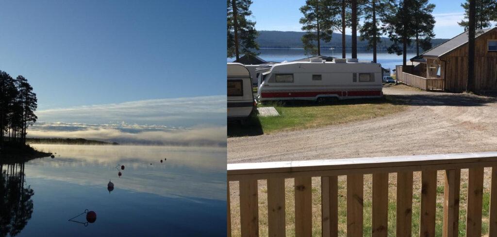 2 bilder fra Onsjoen camping innlandet, i nærheten av Trysil.