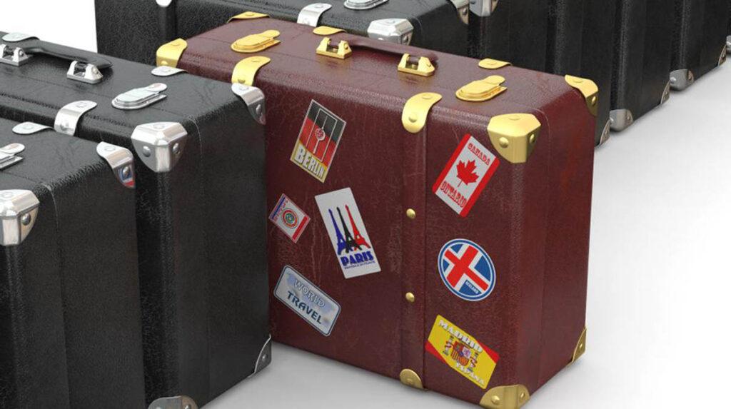 det er ikke anbefalt å ha flagg på kofferten din eller annen bagasje