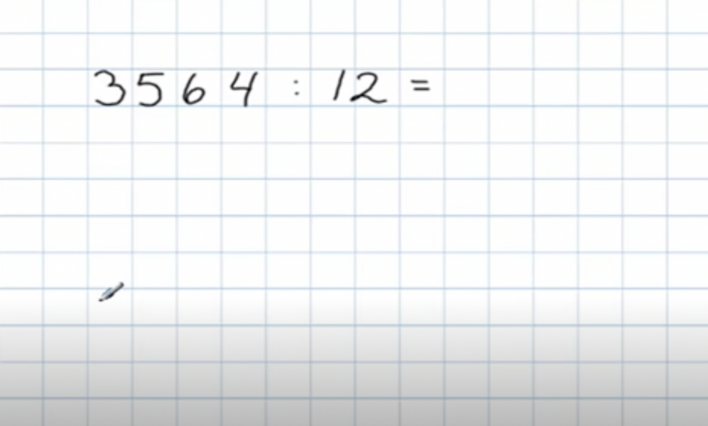 Divisjon: Bilde av regnestykket 3564 : 12.