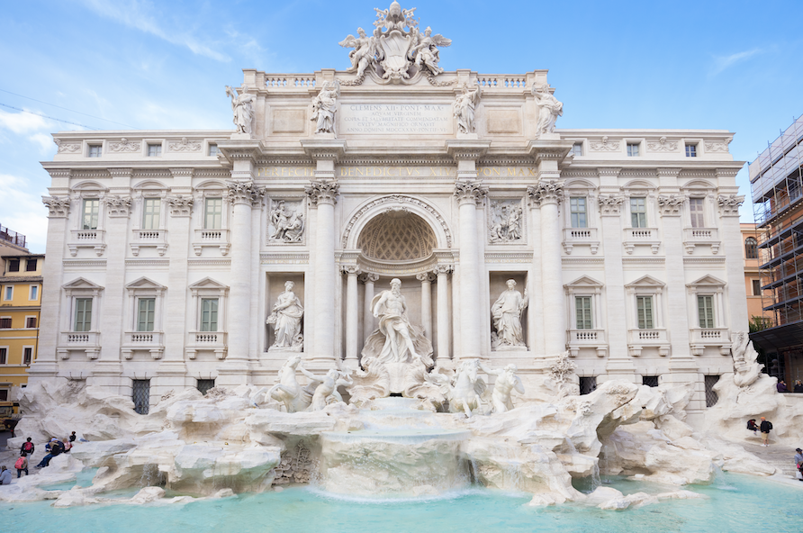 Trevi-fontenen i Roma i Italia. 