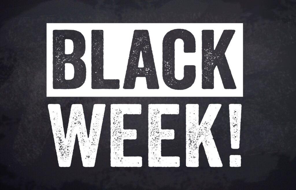 Black Week i store bokstaver