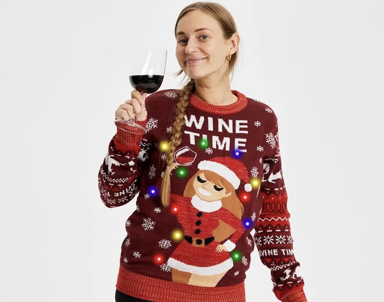 Wine Time Christmas Sweater