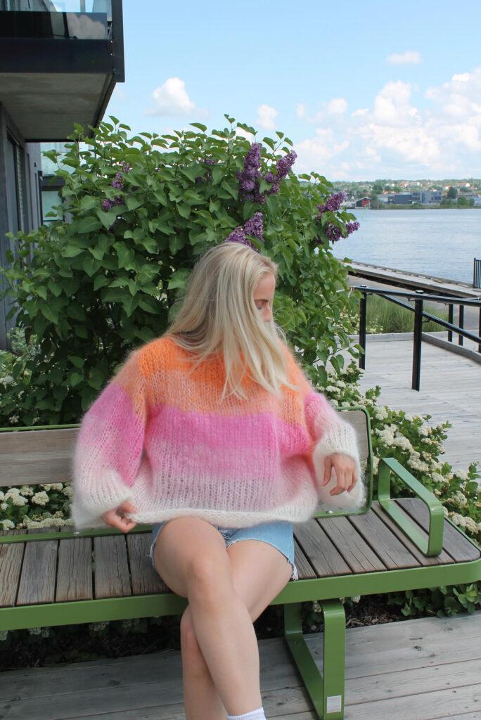 Stripete genser. gratis oppskrift strikk.