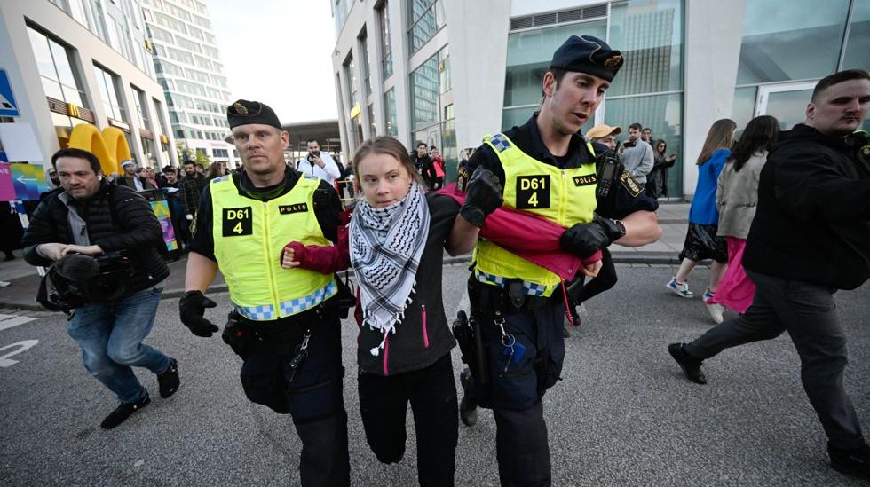 Protests and Chaos at Eurovision Final: Greta Thunberg Removed by Police amid Palestinian Demonstrations
