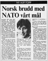 Den senere NATO-sjefen da han i 1985 skulle bli leder av AUF for første gang. Faksimile: Aftenposten 23.02.1985