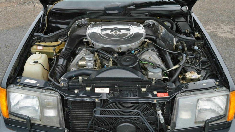 The AMG V8 engine is the heart of the raw AMG 6.0 Hammer Coupe.  It all looks original, but from the factory a 3-liter inline-six was the biggest engine option.  Photo: thembmarket.com