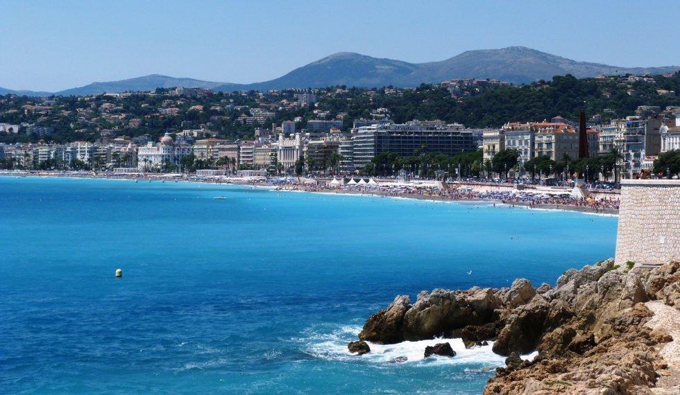 During the day, there is bustling life on the beach in Nice.  Photo: Ariel Molstad