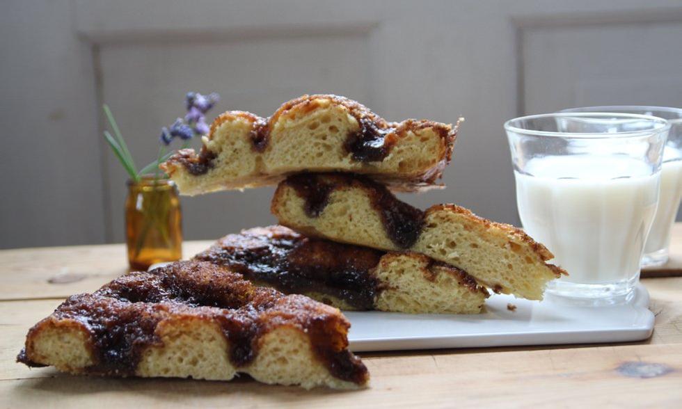 Brunsviger is the taste of Denmark.  Delicious sweet yeast cake with a brown sugar and butter sinful sugar glaze.  Serve it chilled, and preferably a little warm.  Photo: brodogkorn.no