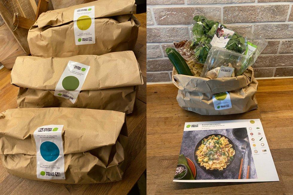 HelloFresh comes pre-divided into separate bags.  Beautiful ingredients in sachets in the same color as the recipes.  Photo: ABC Brand Studio
