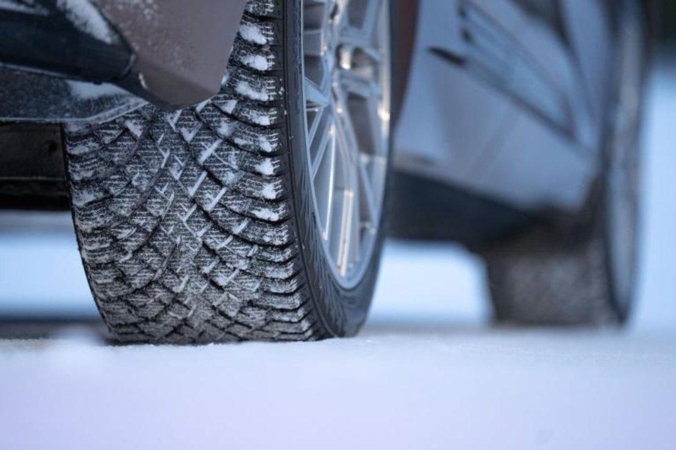 At any given time, a very small portion of the tire is in contact with the road surface.  Image: Nokian