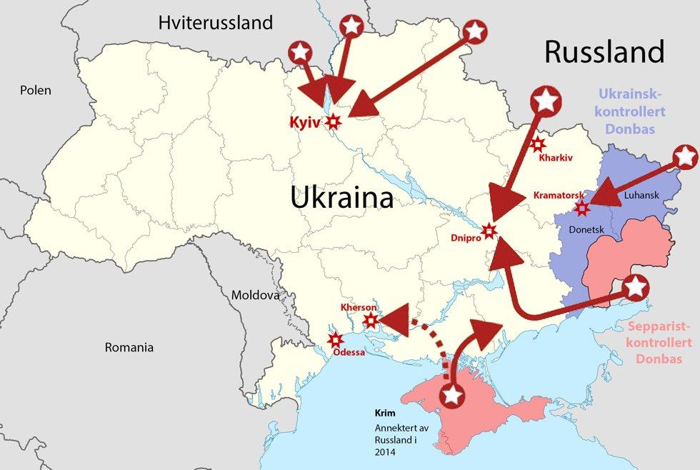 Graphics show the areas affected in Ukraine.  Photo: Graphics / Dennis Labourée Fossen / ABC News