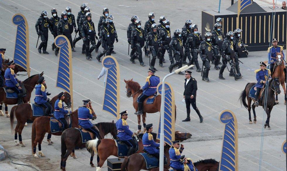 There is a large police force to ensure that the procession, known as the 