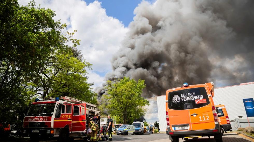 A major fire in a metal factory in Berlin