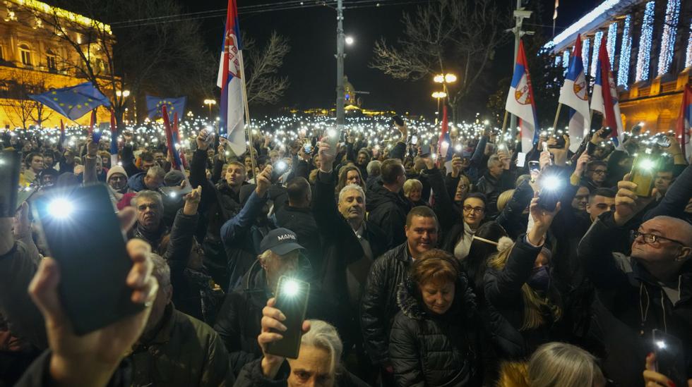 Mass protest in Belgrade – demanding the cancellation of the election results